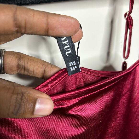 Zaful Burgundy Red Sexy Date Night Rouched Mini Dress Women's Size 6 - Picture 4 of 5